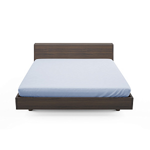 Простыня на резинке 90х200х25см LUCKY серо-голубая поплин хлопок 100% 000000000001216600