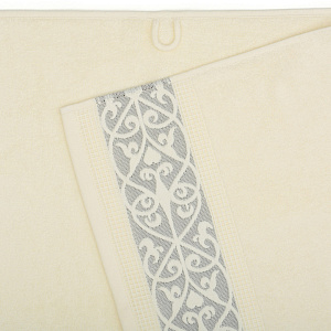 Полотенце махровое 70х130см DINA ME Вензельный бордюр молочный плотность 480гр/м 100%хлопок 000000000001210291