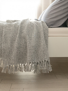 Покрывало 150x200см DE'NASTIA серый вафельное меланж хлопок 000000000001229652