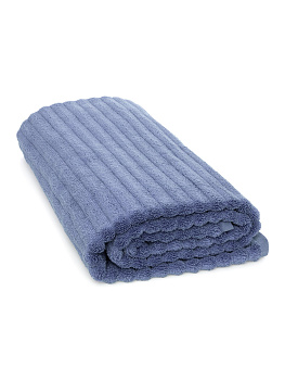Полотенце махровое 100x150см DE'NASTIA Узкая Волна 500гр синий хлопок 000000000001211691