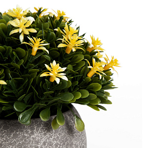 Цветок искусственный растение Мелкие цветы 13см желтые в горшке 000000000001218486