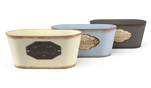 Кашпо 23х12х10см Garden овал микс пластик/металл 000000000001216370