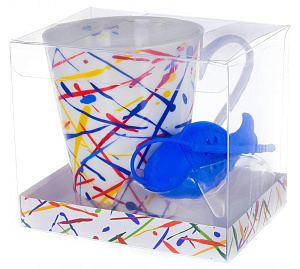 Кружка 330мл BALSFORD Абстракция силиконовое ситечко подарочная упаковка фарфор 000000000001185115