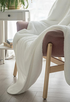 Плед 150x200см DE'NASTIA Уютный белый полиэстер 000000000001216533