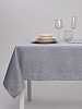 Скатерть 140x200см DE'NASTIA Праздничная блестящая серебро 100% полиэстер