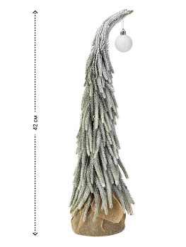 Ель искусственная 42см заснежанная в горшочке литая PE/полотно 000000000001228070