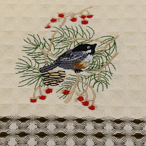 Полотенце кухонное из 100% хлопка.Оригинальный дизайн  вышивок. Пестротканый бордюр по одному краю. Приятные на ощупь. 096880 000000000001190844