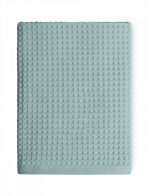 Полотенце вафельное 50x90см DE'NASTIA для бани/сауны 300гр голубой хлопок 000000000001228561