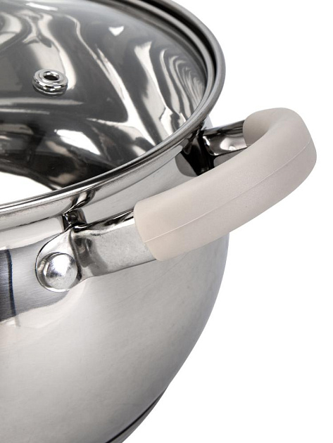 Набор посуды для приготовления 6 предметов SERVITTA Verde (ковш 1,8 л/кастрюля 2,3 л/кастрюля 3,3л) нержавеющая сталь 000000000001229037