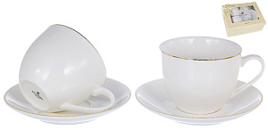 Набор чайный фарфор 4шт 2 чашки 235мл + 2 блюдца квадратная подарочная упаковка ШЁЛК Balsford 101-01020 000000000001193963
