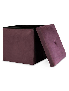 Пуфик складной 38х38х38см куб брусничный велюр 000000000001226414