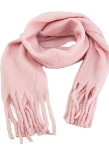 Шарф 40х200см теплый розовый полиэстер 000000000001229233