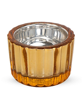 Подсвечник 5,5х3,5см ГРАНИ ST золотой стекло 000000000001228951