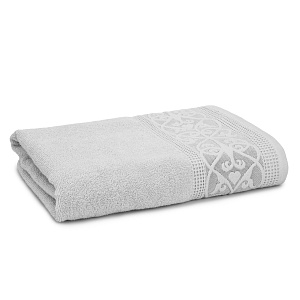 Полотенце махровое 30х60см LUCKY Вензельный бордюр светло-серый хлопок 100% 000000000001210298