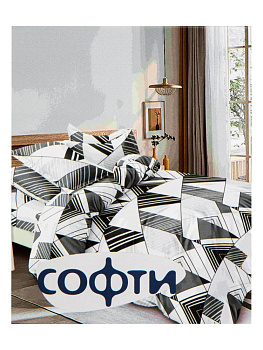 Комплект постельного белья 2,0сп 50х70см-2шт СОФТИ Геометрия штрихи полиэстер/хлопок 000000000001227692