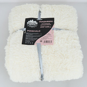 Покрывало декоративное 200x220см мех ПОСУДА ЦЕНТР, ПОЛИЭСТЕР 100%, бежевый, PC02160 000000000001194105