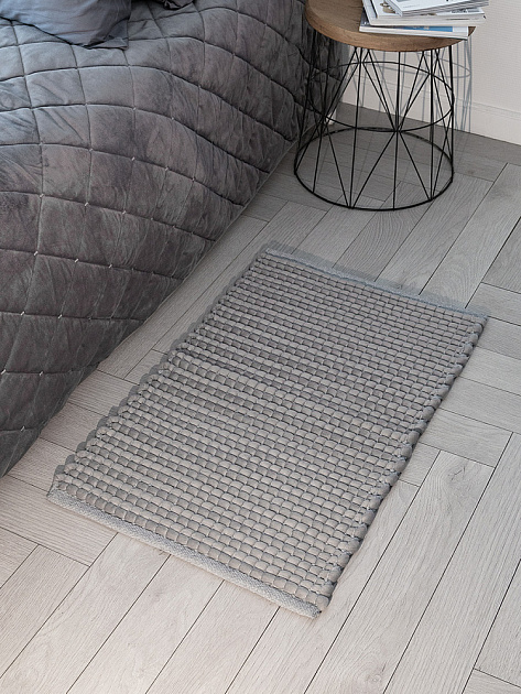 Коврик универсальный 50x80см DE'NASTIA велюр серый хлопок/полиэстер 000000000001230284