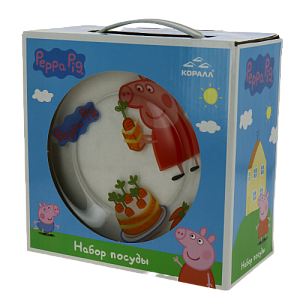 Набор детской посуды 3 предмета (салатник/кружка/тарелка) КОРАЛЛ Свинка Пеппа 000000000001161958