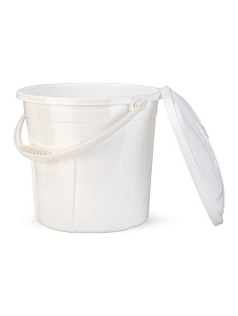 Ведро 10л с крышкой белый полиэтилен 000000000001227326
