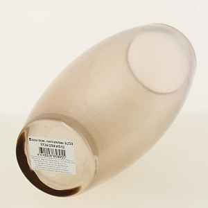 Ваза стеклянная бочка высотой 26 см, Тонировка Кофе металлик, золотой ободок.7736/250/rt010 000000000001191045