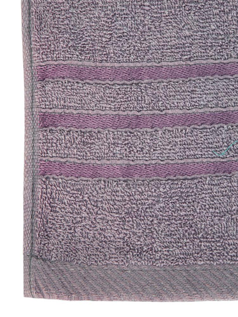 Полотенце махровое 50х90см СОФТИ бордюр 3 полоски лиловый хлопок 100% 000000000001215912