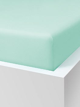 Проcтыня натяжная DE'NASTIA БЯЗЬ 200x200+25см 100%Хлопок зелёный C010749 000000000001192977