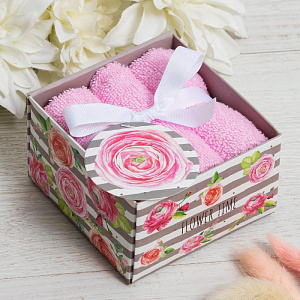Набор махровых полотенец 3шт-30х30см ЭТЕЛЬ Flower time плотность 340гр/м хлопок 000000000001210459