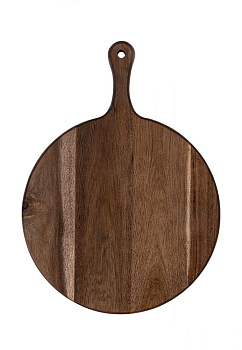 Доска универсальная 30см DE'NASTIA круглая с ручкой коричневый дерево акация 000000000001216964