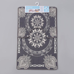 Набор ковриков для ванной и туалета 2шт 50х78см 40х50см ДОЛЯНА Адуор серый полиэстер 000000000001211494