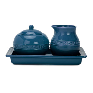 Набор сахарница 280мл/молочник 250мл MATISSA с подставкой синий керамика 000000000001224552