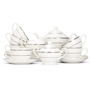 Сахарница 310мл Angelica с серебром фарфор 000000000001219776