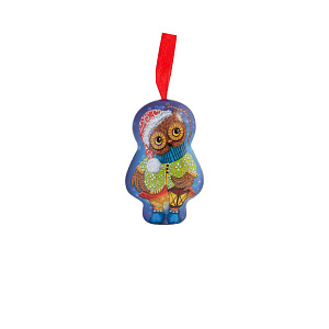 Декоративное украшение 7х4,5х3,6см ФЕНИКС-ПРЕЗЕНТ Сова с пожеланием металл 000000000001179671