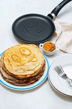 Сковорода блинная 22см НЕВА МЕТАЛЛ ПОСУДА Веселая литой алюминий 000000000001097163