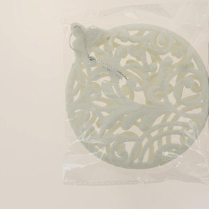 Украшение декоративное Шар плоский 10см белый R010495 000000000001191502