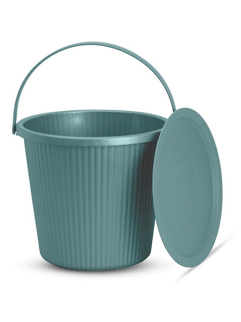 Ведро-стул 15л FORA с крышкой вельвет мятный полиэтилен 000000000001227350