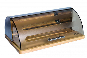 Хлебница "Эйлин" 10л.Толщина стенок из стали 0,4мм, из пластика - 2,5мм.Толщина деревянного основания 1,6 см.Размер: 39*26.5*15 см. 000000000001190088