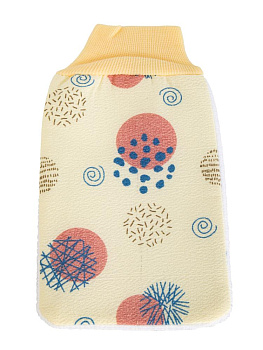 Мочалка-рукавица 25х14см в ассортименте полиэстер 000000000001227885