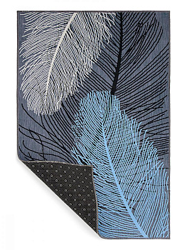 Коврик придверный 60x90см LUCKY Перья фрагмент голубой/серый полиэстер 000000000001200462