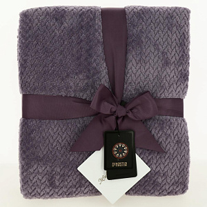 Плед DE'NASTIA Елочка 150х200 100%полиэстер фиолетовый T040155 000000000001200624