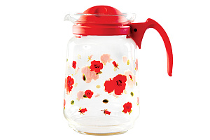 Кувшин 1.5л розы красная крышка стекло Коралл G-888/H-9DB 000000000001197446
