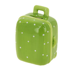 Декоративная копилка Зеленая в горошек из керамики / 10х9х6см арт.76548 000000000001195732