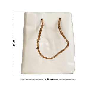 Ваза 17см Сумка белая керамика 000000000001220744