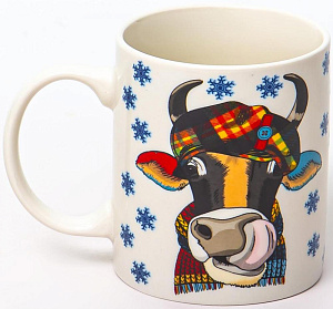 Кружка фарфор 350мл МИКС 4 декора НА УДАЧУ OLAFF 200-08038 000000000001202093