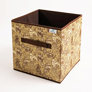 Коробка для хранения 30x30x30см РУТАУПАК МОРСКАЯ ИСТОРИЯ без крышки ручки ткань 000000000001211965