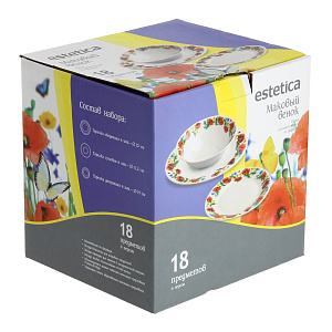 Столовый набор Маковый венок Matissa, 18 предметов 000000000001133894