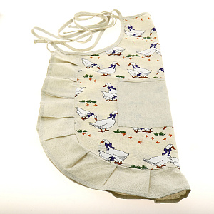 Фартук YELLOW RABBIT"Гусики Серые"Карман/Рюшаарт020.Состав:70%лен/30%хлопок 000000000001186635