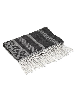 Палантин 70х180см леопард темно-серый полиэстер 000000000001229221