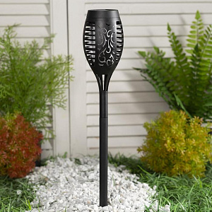 Светильник-факел уличный 50см D7,5см 12 LED LUAZON LIQHTING солнечная батарея эффет горящего огня 000000000001211013