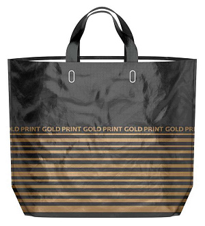 Сумка Эко 50х40см 160мкм ИНТЕРПАК Золотой принт полиэтилен 000000000001215294