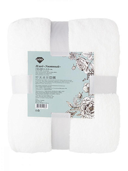 Плед 150x200см DE'NASTIA Уютный белый полиэстер 000000000001216533